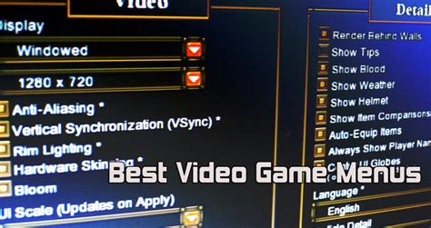 game menu|Best Video Game Menus .